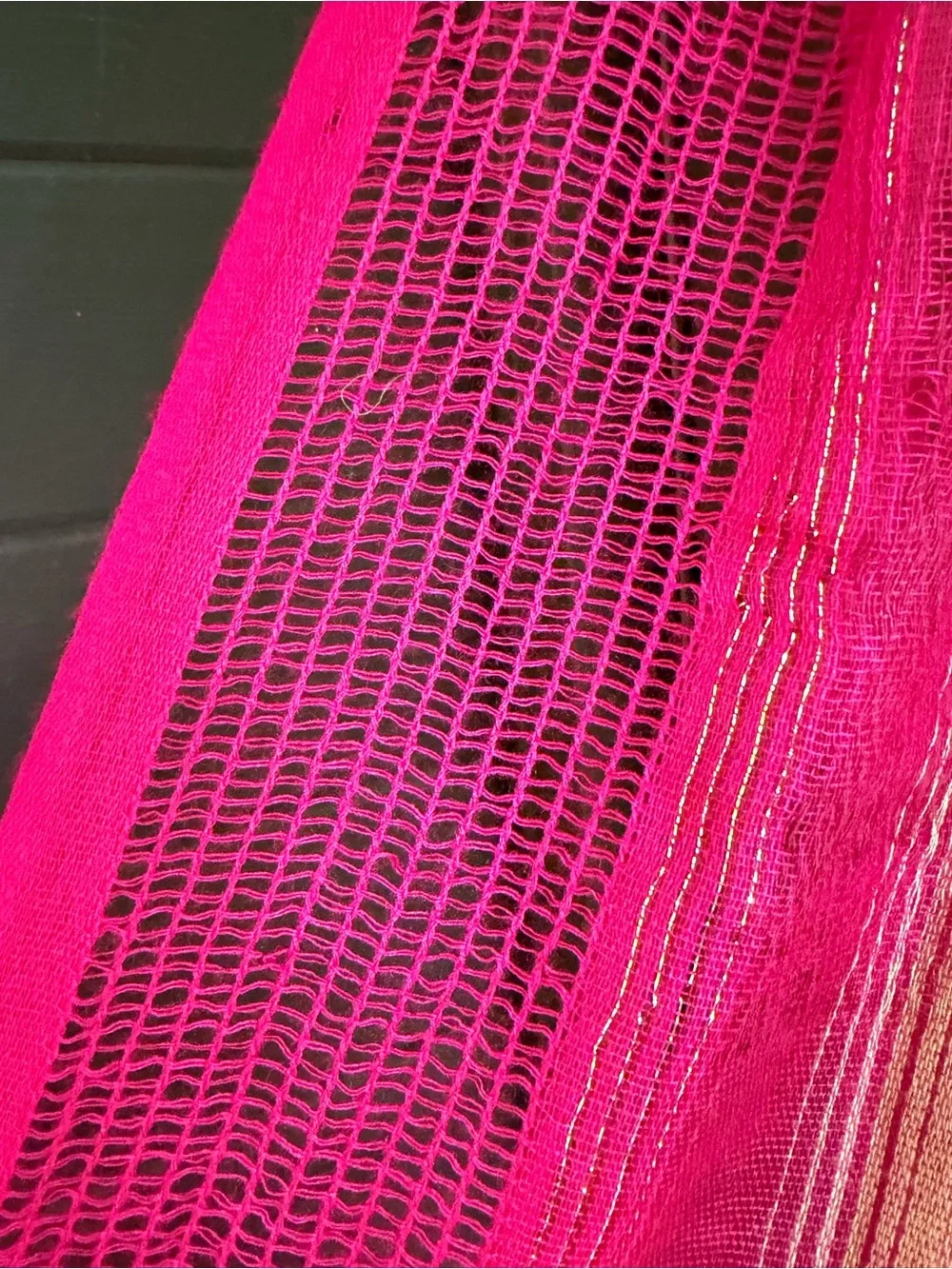 Magenta Lightweight Fringe Wrap Scarf